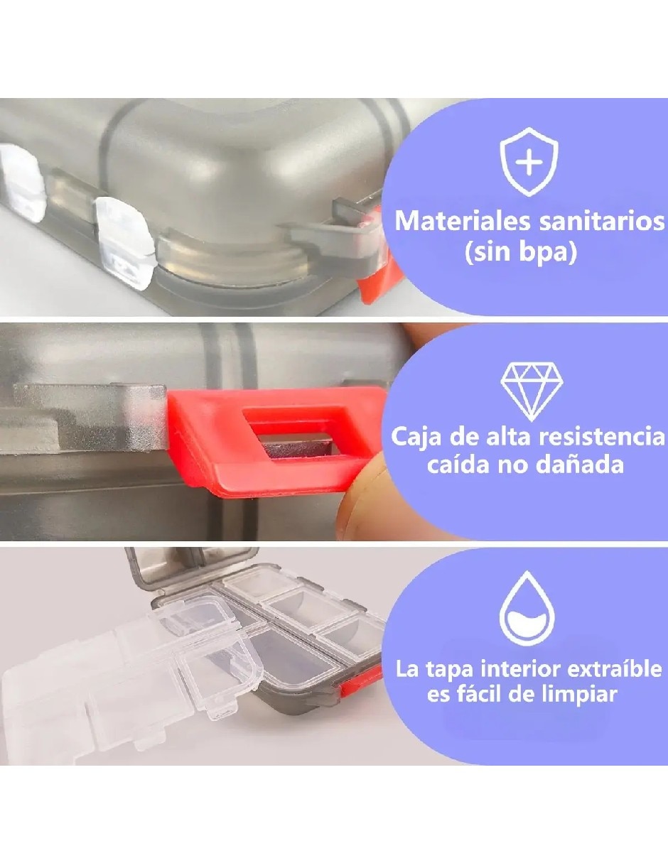 Set pastillero 10 compartimentos 4