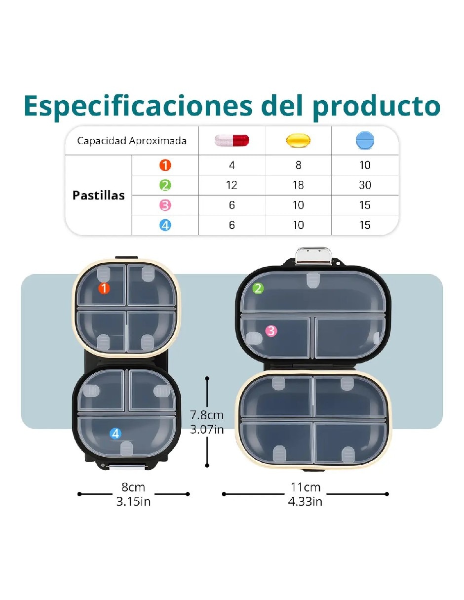 Set pastillero 7 compartimentos 5