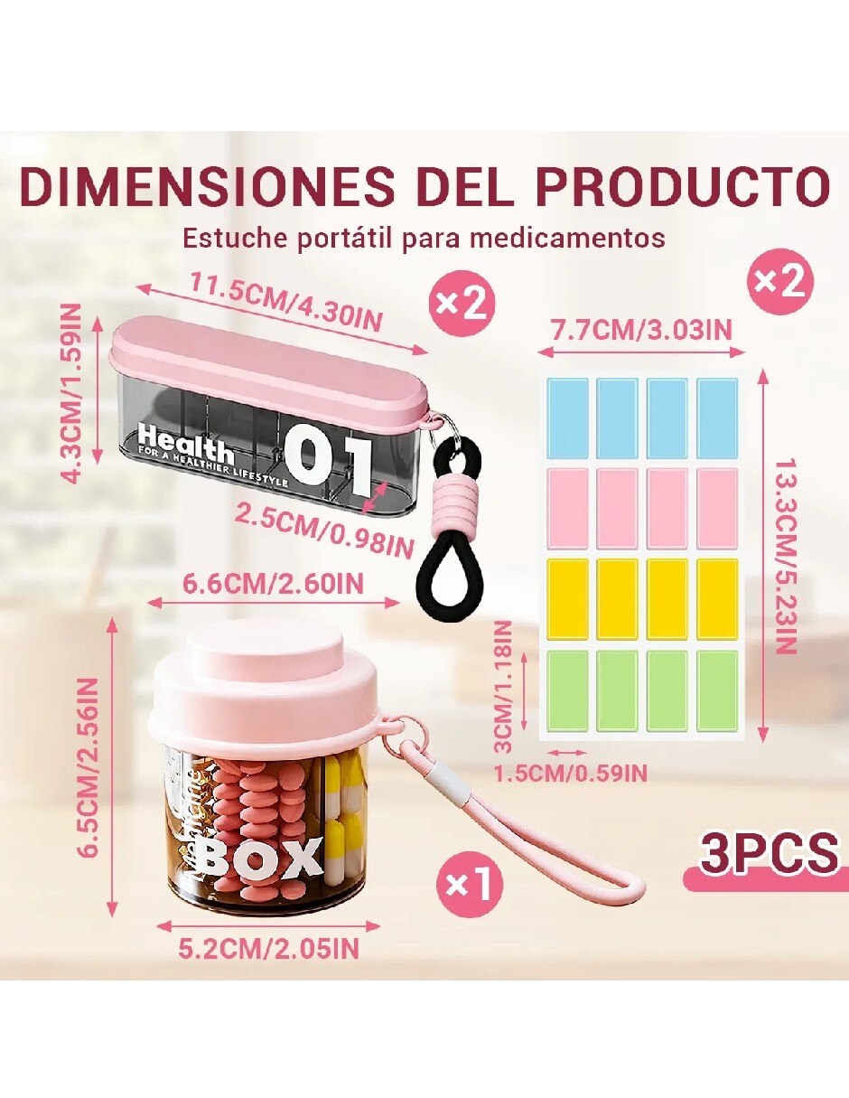 Set pastillero 4 compartimentos 6