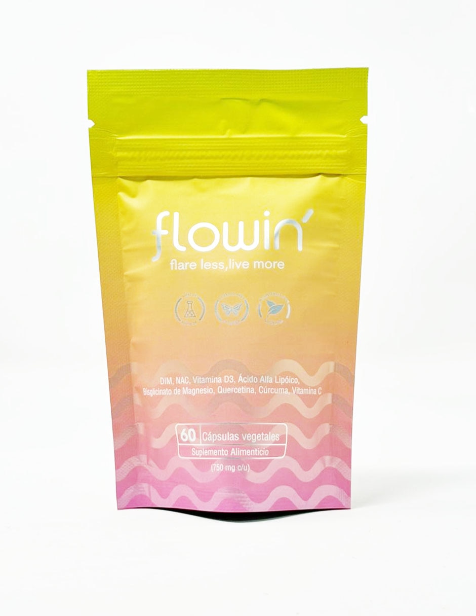 Flowin' Endo-Supplement con NAC DIM quercetina Bisglicinato de magnesio vitamina C y Ácido Alfa Lipoico AAL vitamina D3 de 60 cápsulas Flowin' Endo-Supplement con NAC DIM quercetina Bisglicinato de magnesio vitamina C y Ácido Alfa Lipoico AAL vitamina D3 de 60 cápsulas