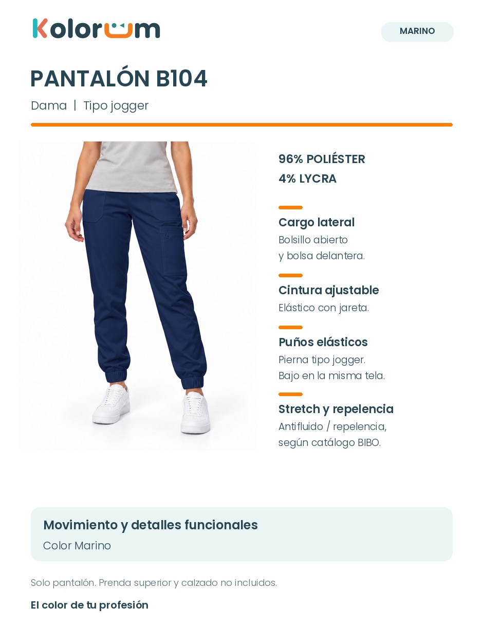 Pantalón quirúrgico estilo regular para mujer 6
