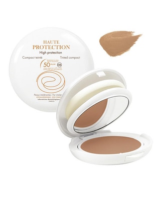 Protector solar FPS 50 compacto mineral tono dorado maquillaje Avène 10 g