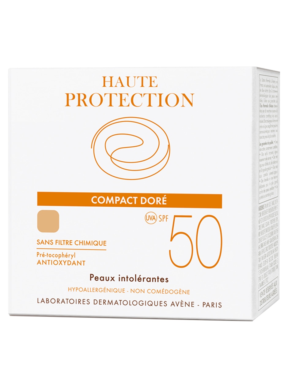Protector solar FPS 50 compacto mineral tono dorado maquillaje Avène 10 g