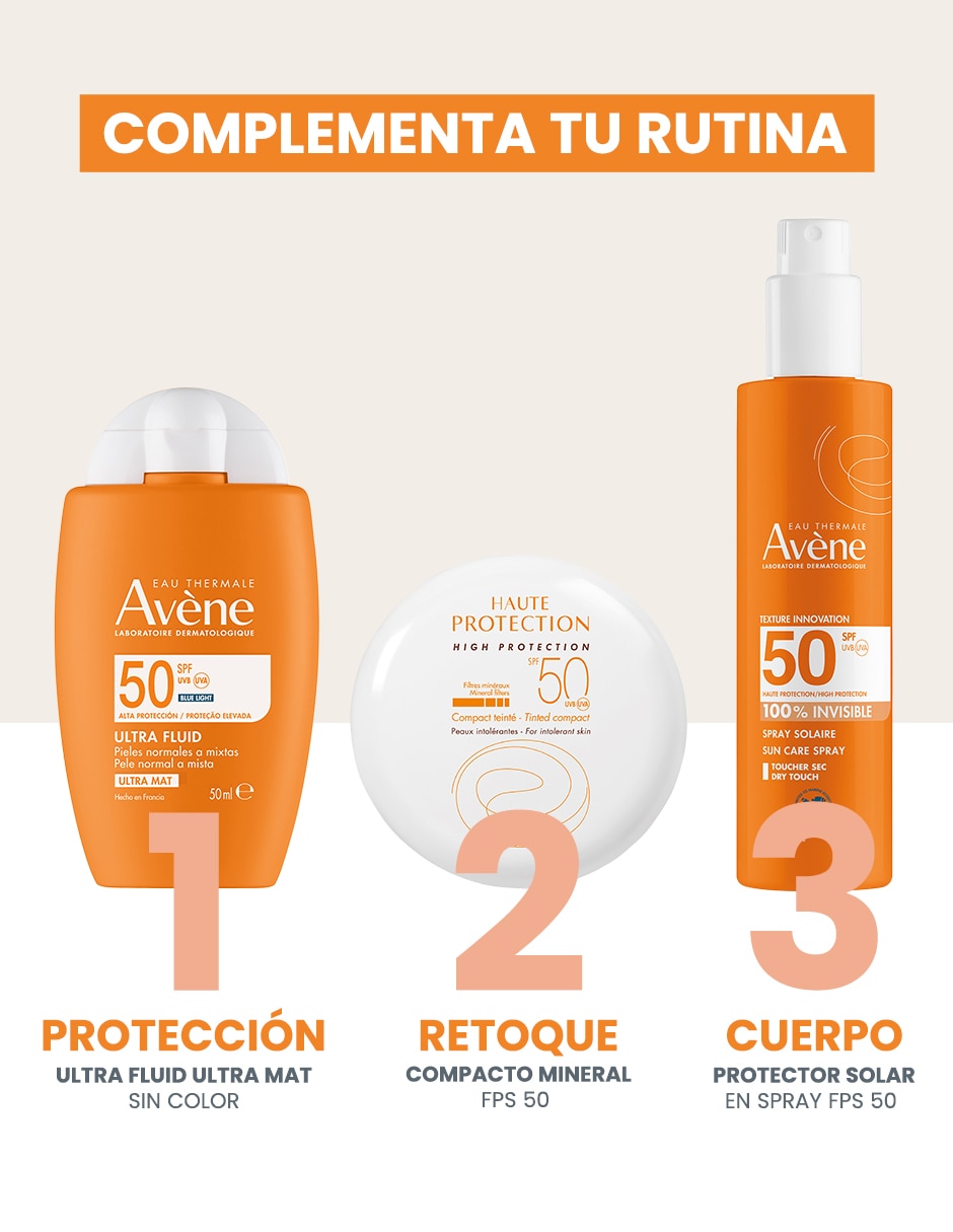 Protector solar FPS 50 compacto mineral tono dorado maquillaje Avène 10 g