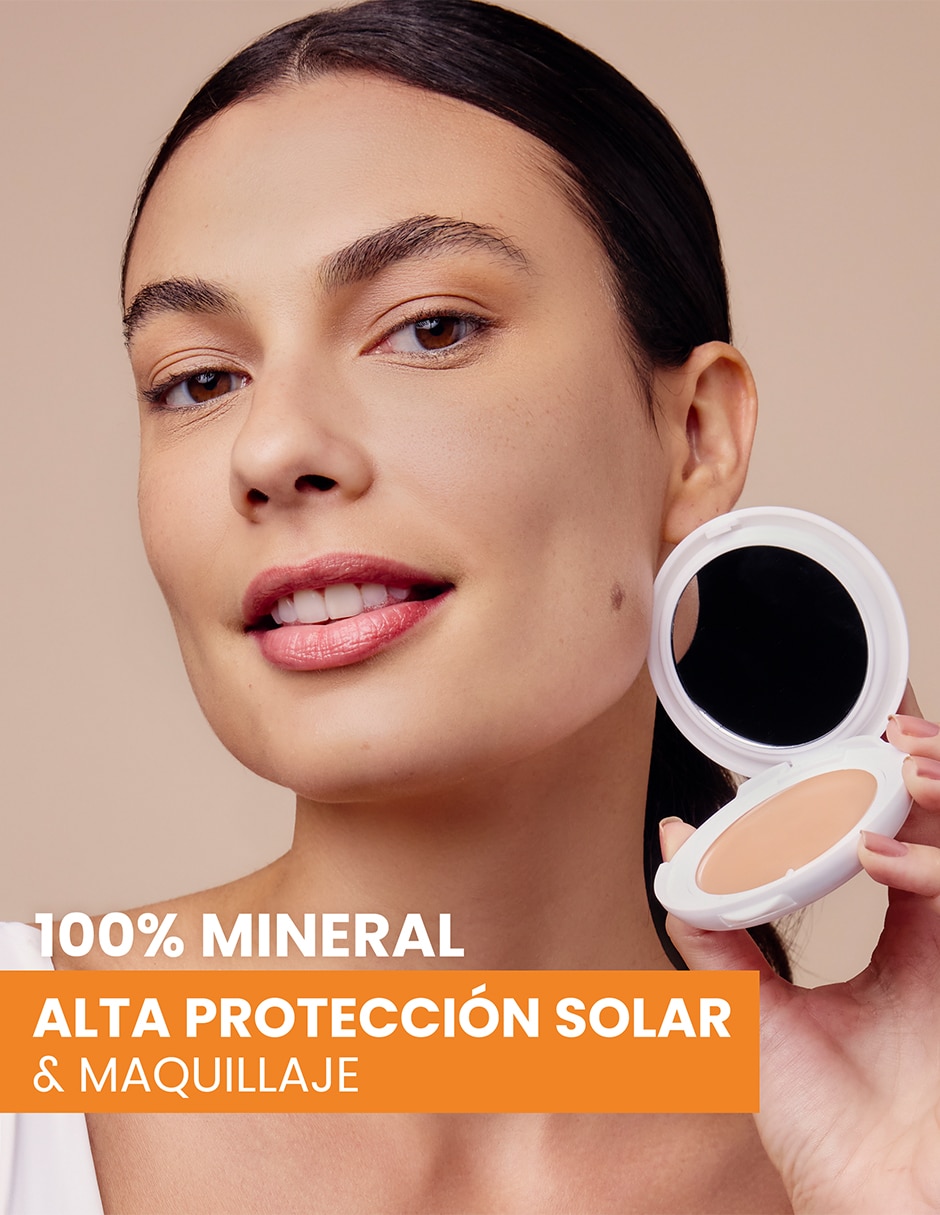 Protector solar FPS 50 compacto mineral tono arena maquillaje Avène 10 g