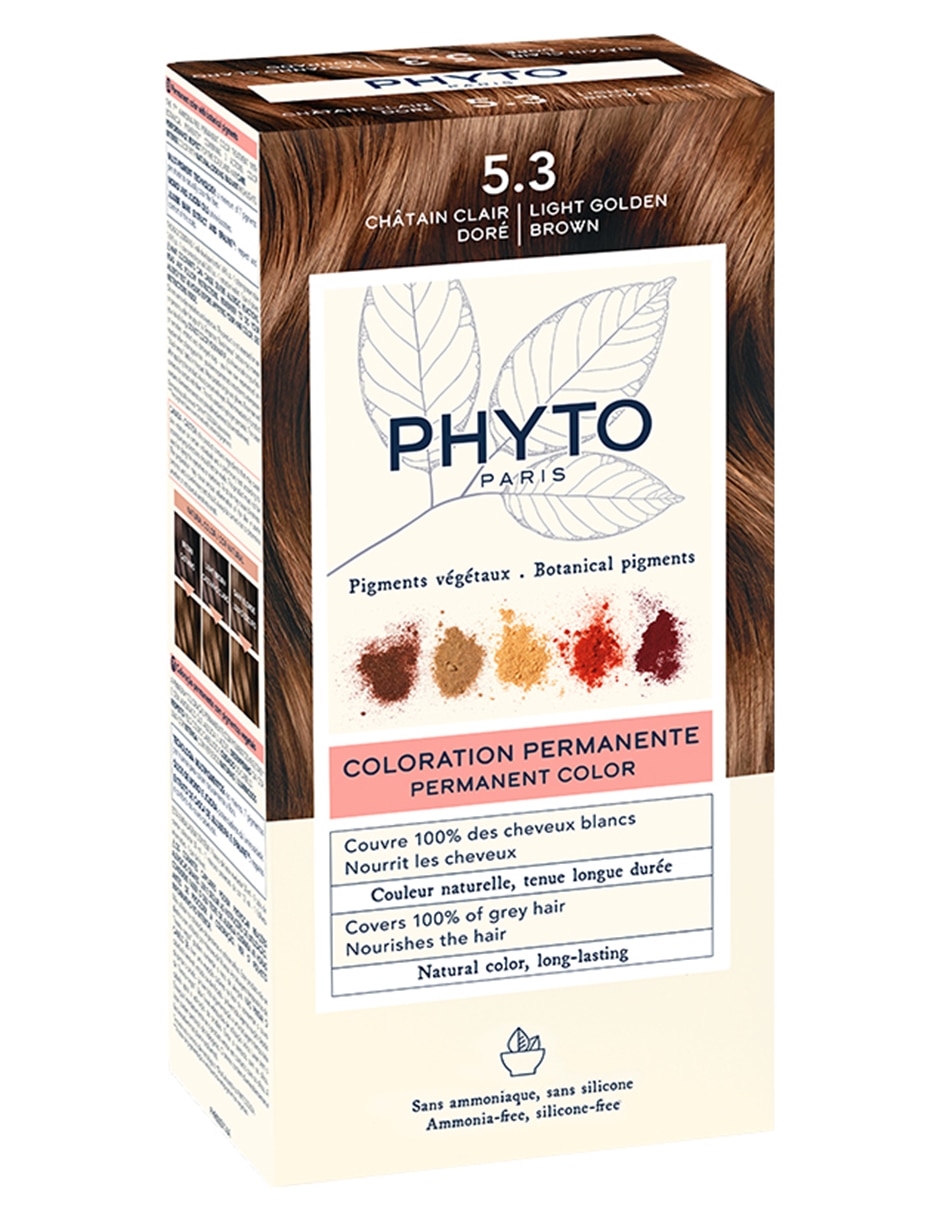 Tinte para cabello Coloration Permanente Botanical Pigments tono 5.3 castaño claro dorado 3