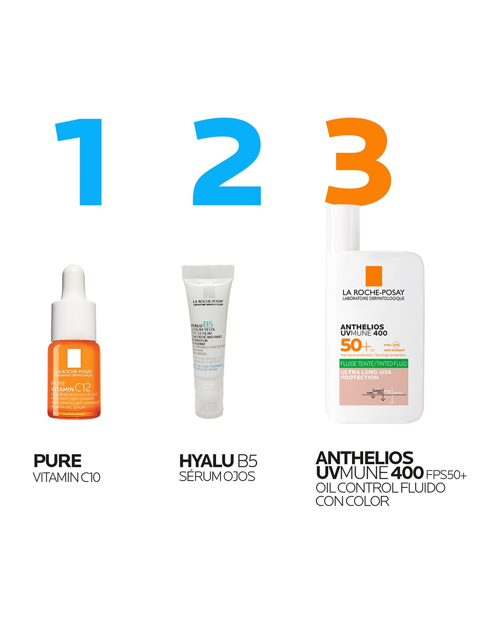 Kit de protector solar FPS 50+ Pack Anthelios UVMune Fluido Oil Control con color Verano La Roche Posay