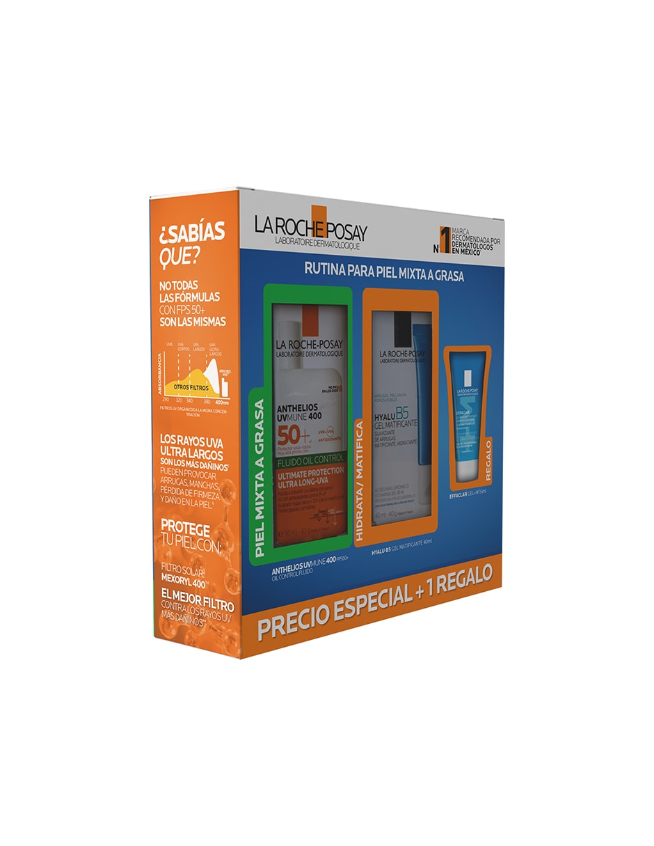 Kit de protector solar FPS 50+ Pack Anthelios UVMune 400 Fluido Oil Control Verano La Roche Posay