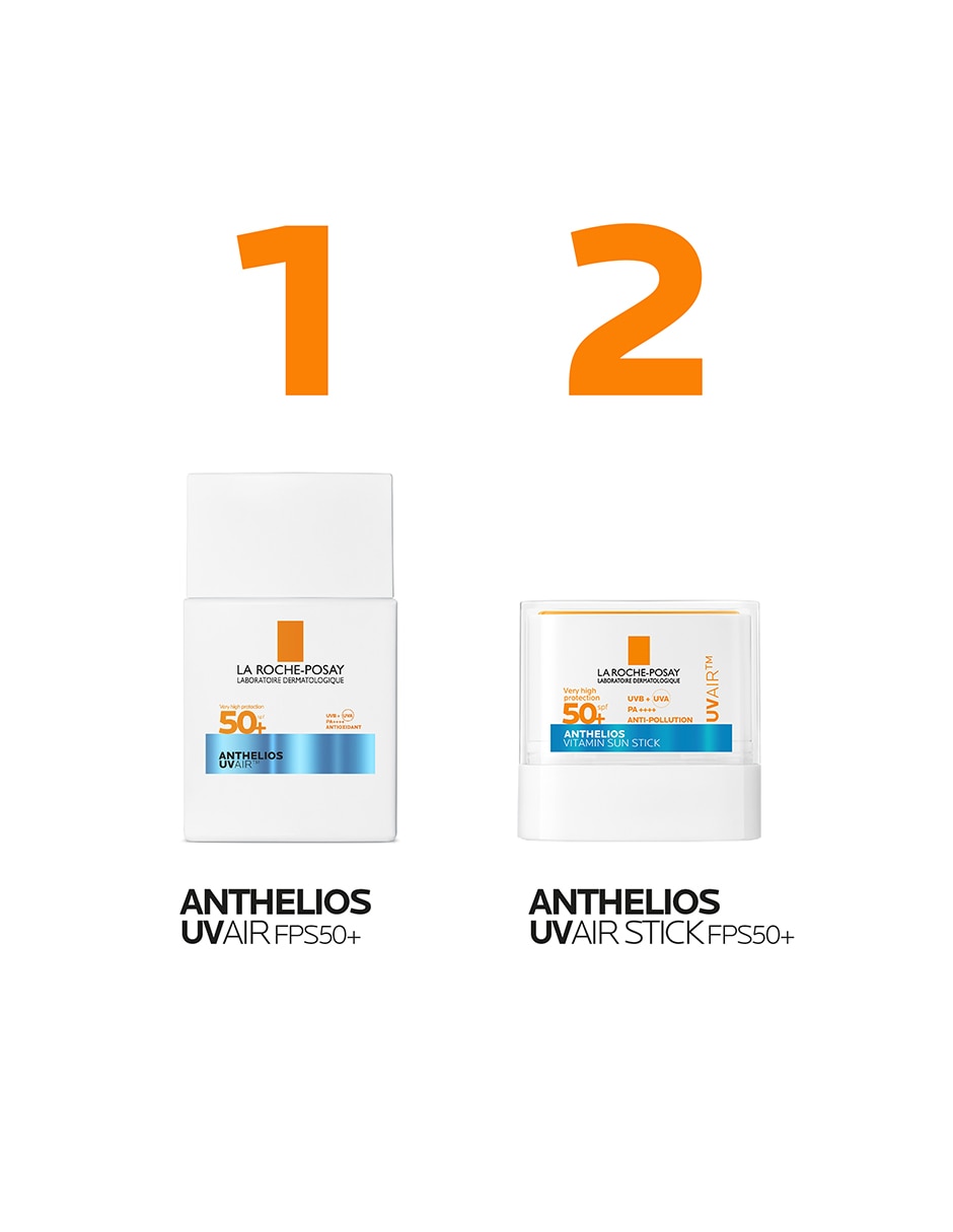 Kit de protector solar FPS 50+ Pack Anthelios UV Air + UV AIR Stick Anthelios Kit de protector solar FPS 50+ Pack Anthelios UV Air + UV AIR Stick Anthelios