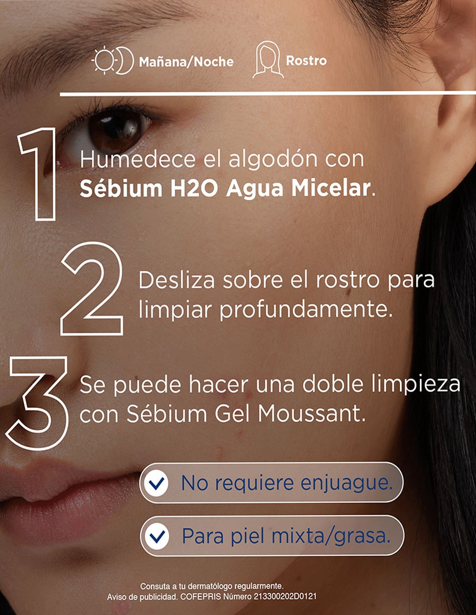 Aceite corporal facial Sebium h2o bioderma sébium "para" purificar